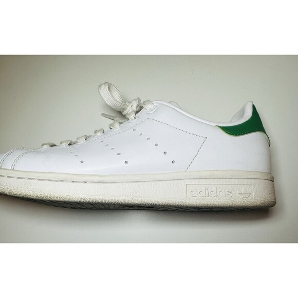 Adidas Stan Smith White Green Leather Low Top Sneakers Shoes Women's 8.5 - Picture 12 of 16